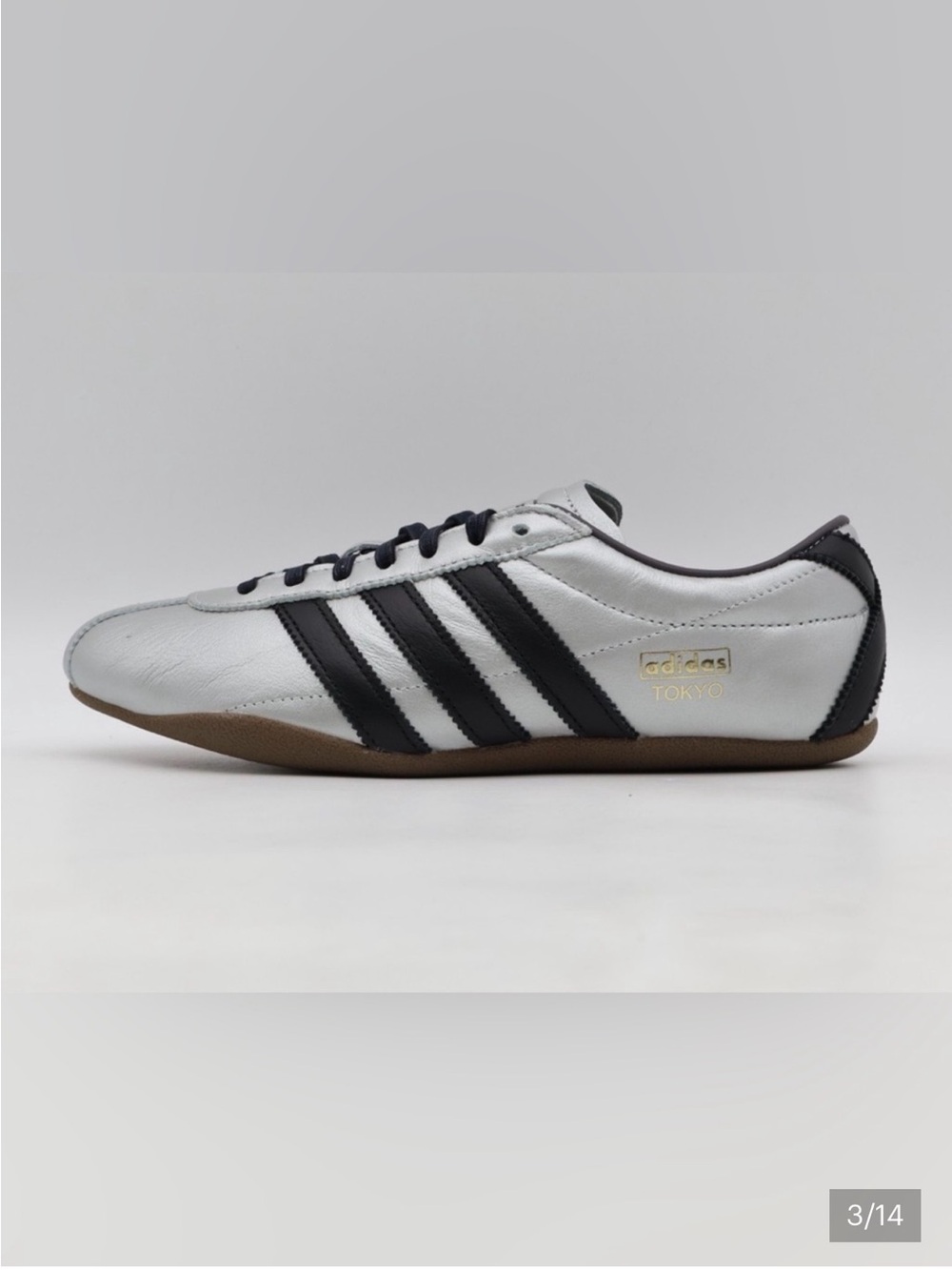 adidas Tokyo Leather Sneaker - Silver/Black/Gum